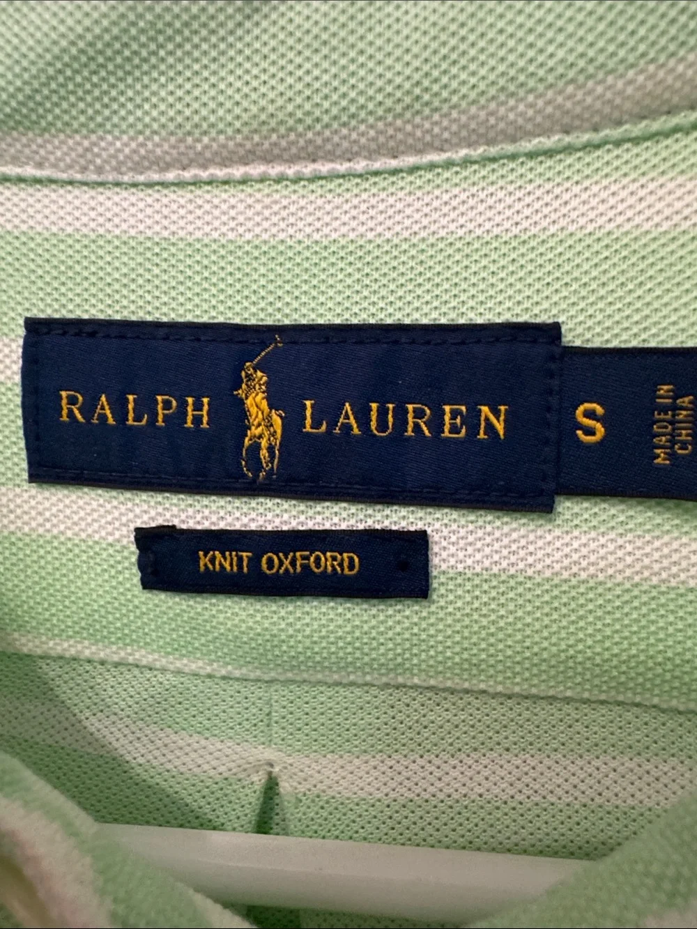 Ralph Lauren Men’s Mint Green & White Striped Polo